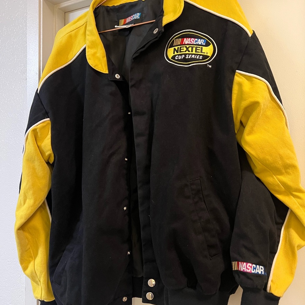 NASCAR NEXTEL Button up Black and Yellow Jacket